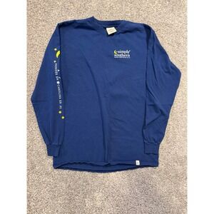 Simply Southern T Shirt Womens Medium Blue Long Sleeve Dog Stars Moon